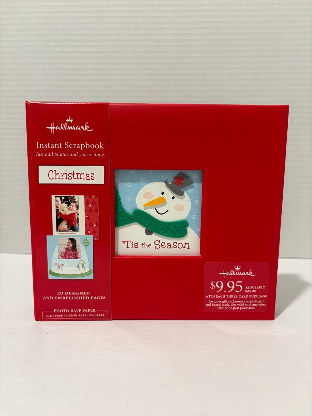 Hallmark Red Christmas Instant Scrapbook with Snowman Artwork